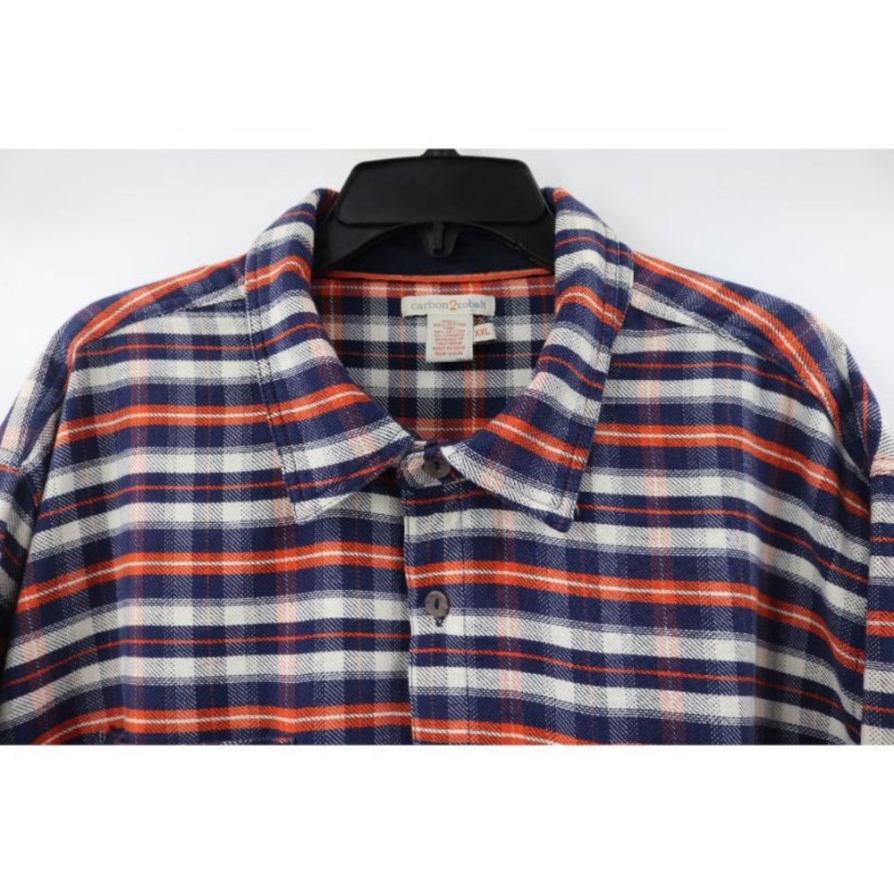 Carbon 2 Cobalt men's XXL long sleeve button up flannel shirt corduroy detail - Picture 4 of 10